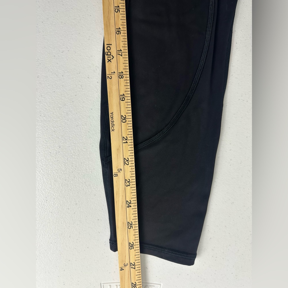 Athleta Leggings Sz L Women’s Black Rainier Tight Pockets Running Fleece - Picture 12 of 12